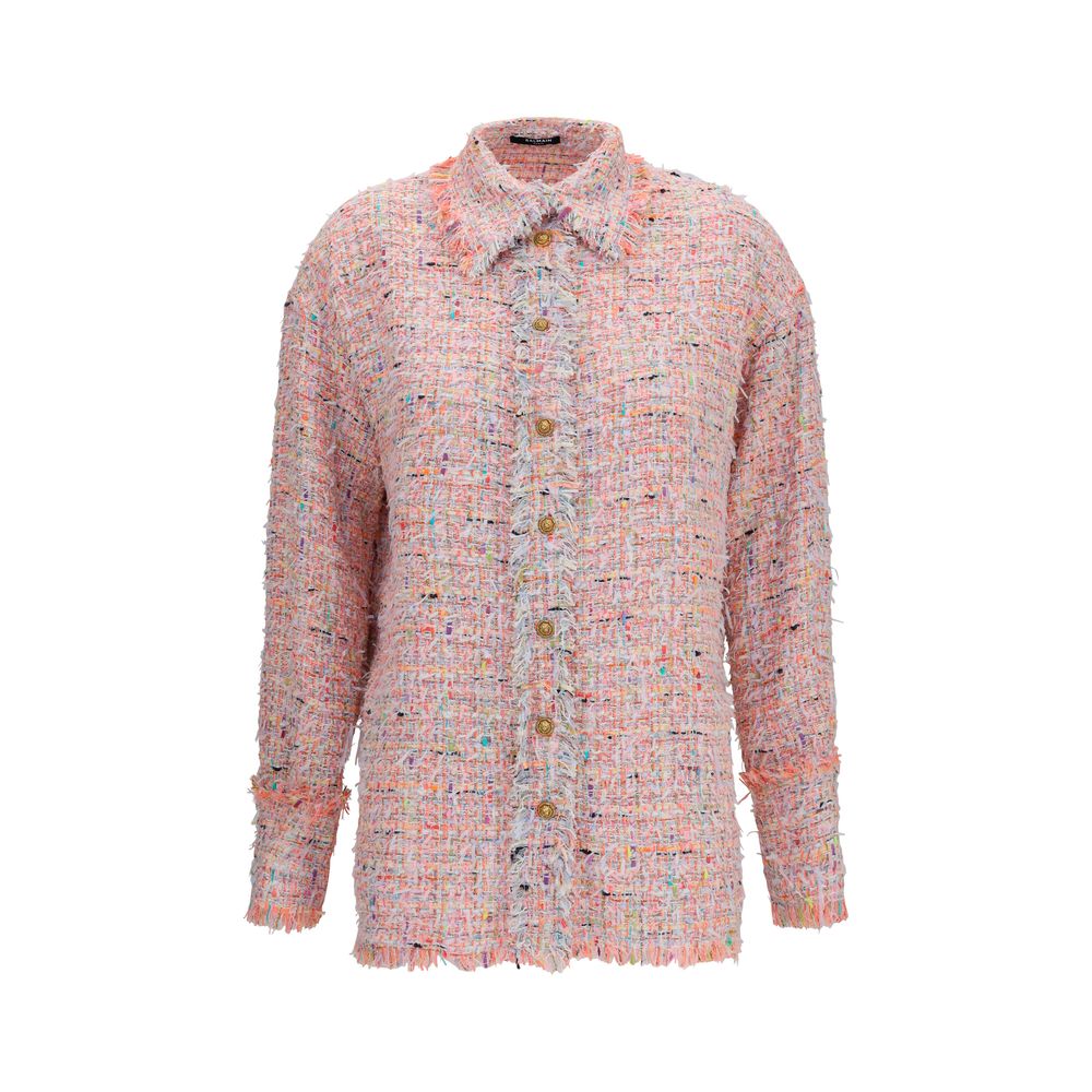 Balmain Tweed Shirt — Pink