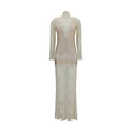 Rabanne Lace and Jersey Dress — Beige