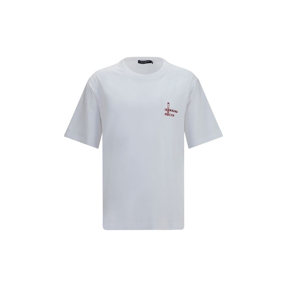 Dolce & Gabbana Logo-Print Cotton T-Shirt — White