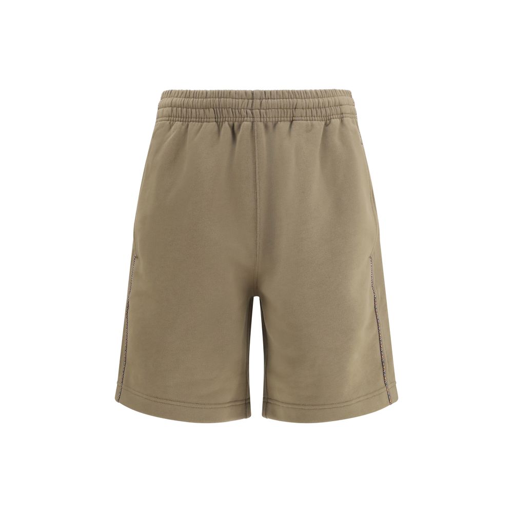 Burberry Cotton Check-Trim Bermuda Shorts — Brown