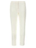 Alexander McQueen Crepe with Ironed Crease Trousers — White