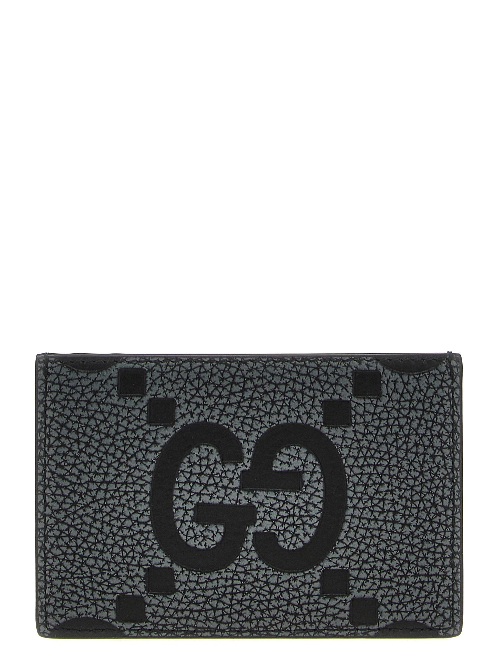 Gucci GG Hammered Leather Card Case — Black