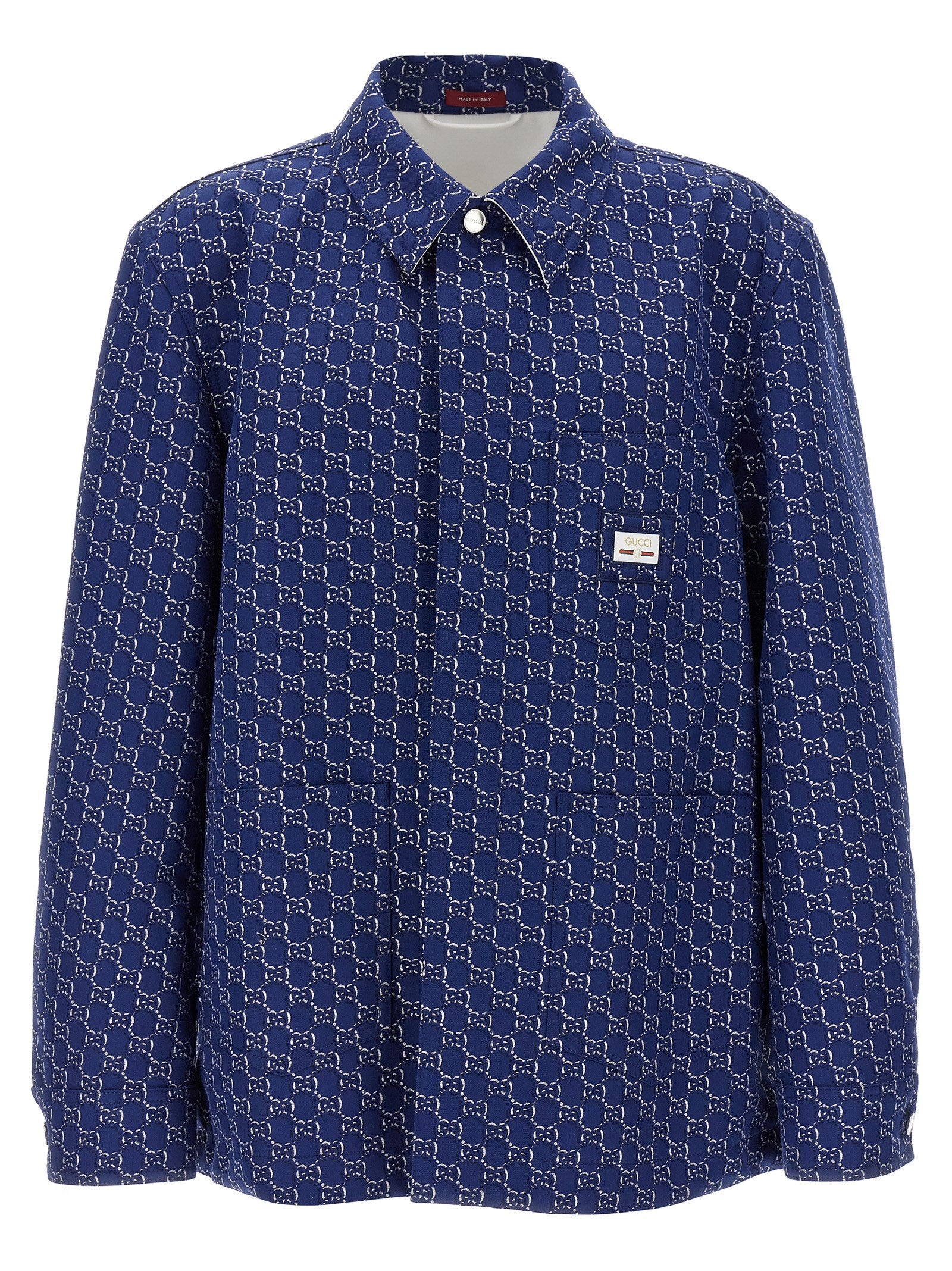 Gucci GG Shadow Jacquard Cotton Jacket — Blue