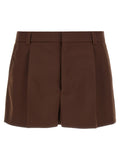 Gucci Wool Twill Bermuda Shorts — Brown