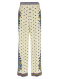 Etro Jacquard Floral Print Trouser — White