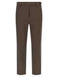 Brunello Cucinelli Micro-Striped Cotton Trousers — Brown