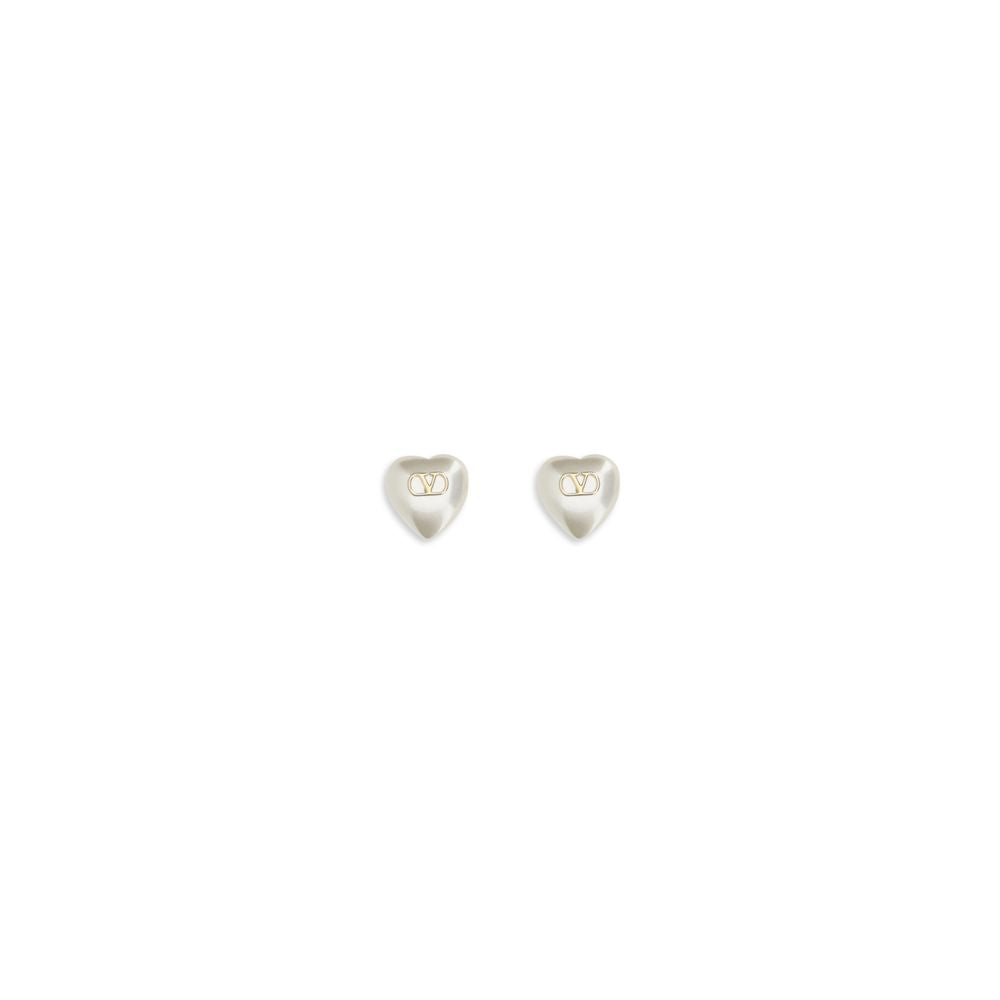 Valentino Garavani VLogo Metal and Pearl Earrings — Gold