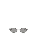 Alexander McQueen ALA000R6I33301056BB Oval Metal Sunglasses — Gray
