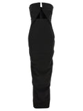 Rick Owens Wool Off-Shoulder Dress — Black