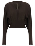 Rick Owens V Cropped Shirt — Brown