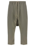 Rick Owens Cotton Poplin Drawstring Trousers — Gray