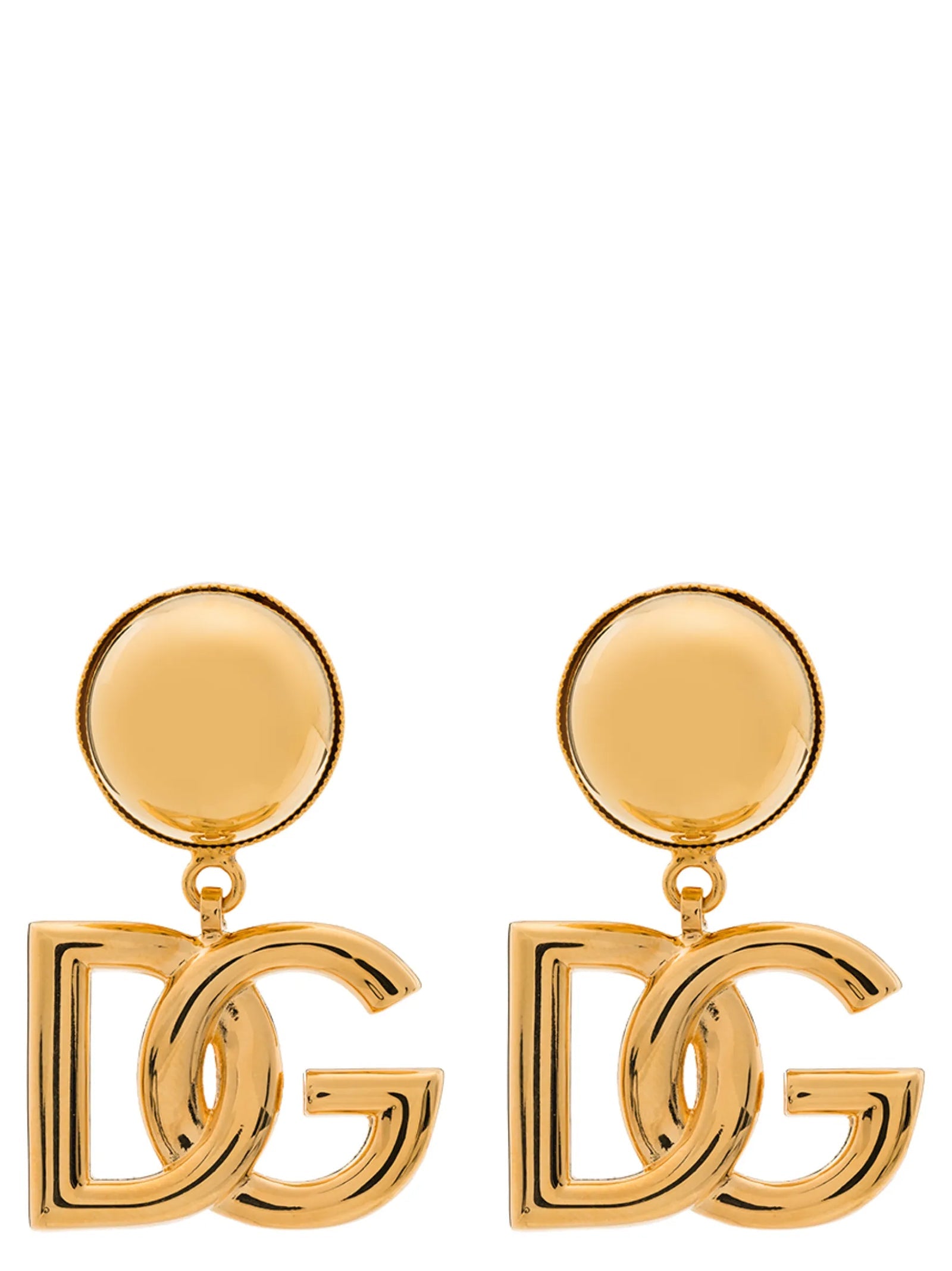 Dolce & Gabbana Logo-Pendant Earrings — Gold
