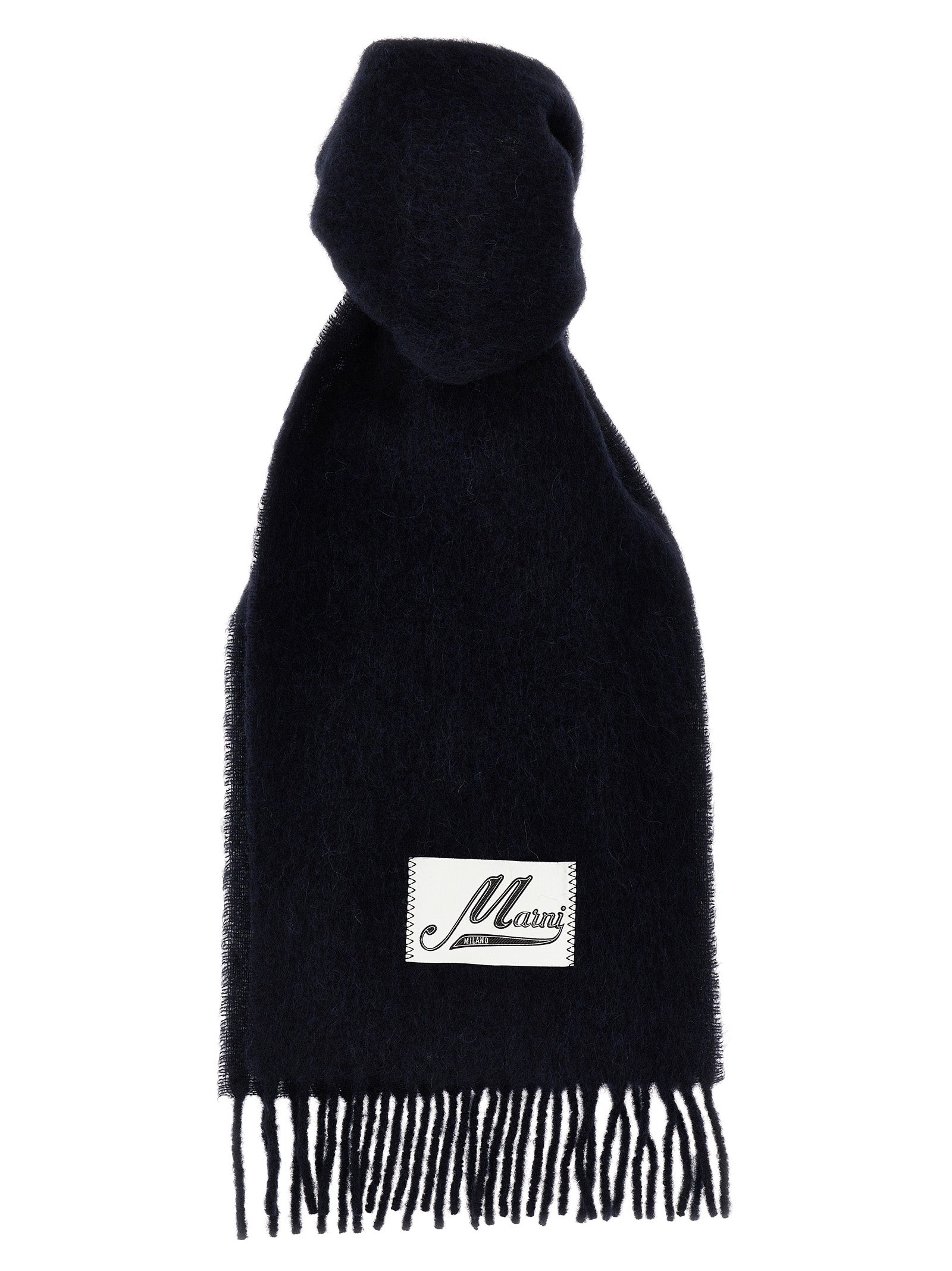 Marni Alpaca Wool Blend Scarf — Blue