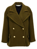 Palm Angels Virgin Wool Double-Breasted Coat — Green