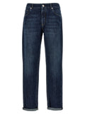 Brunello Cucinelli Cotton Straight-Leg Jeans — Navy