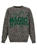 Jil Sander Wool-Blend Jacquard Logo Sweater — Multicolor