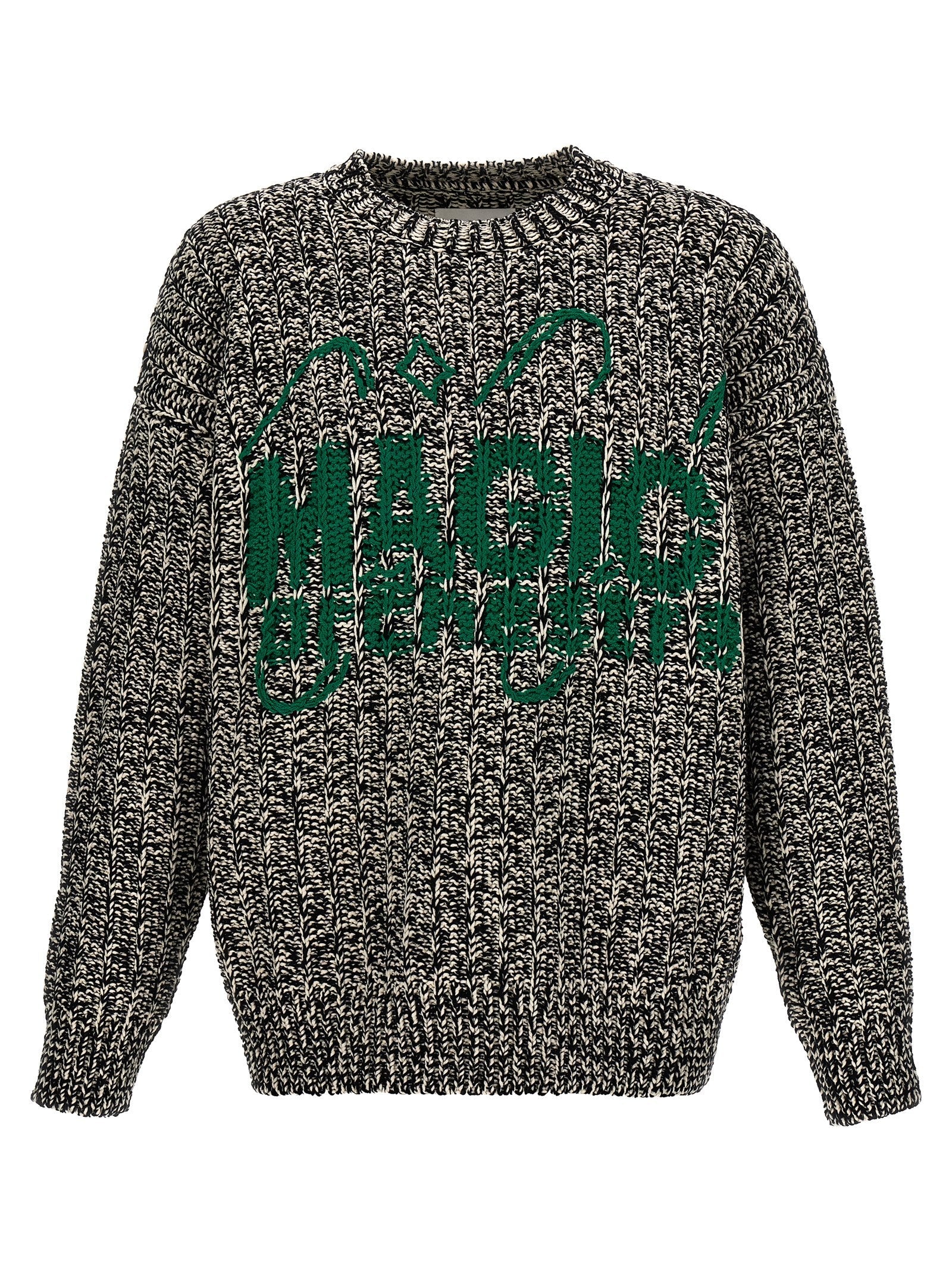 Jil Sander Wool-Blend Jacquard Logo Sweater — Multicolor