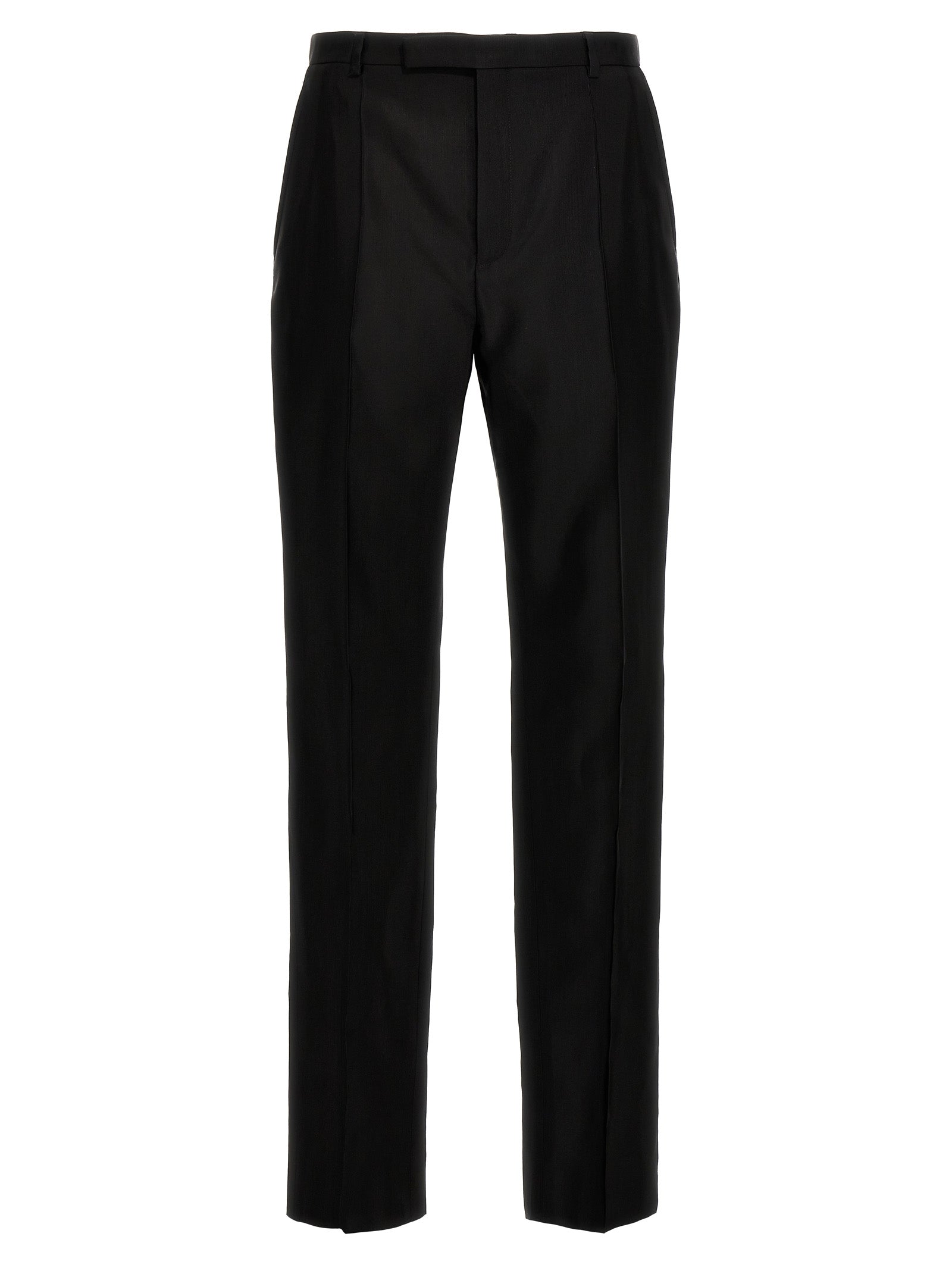 Saint Laurent Acetate and Wool Blend Trousers — Black