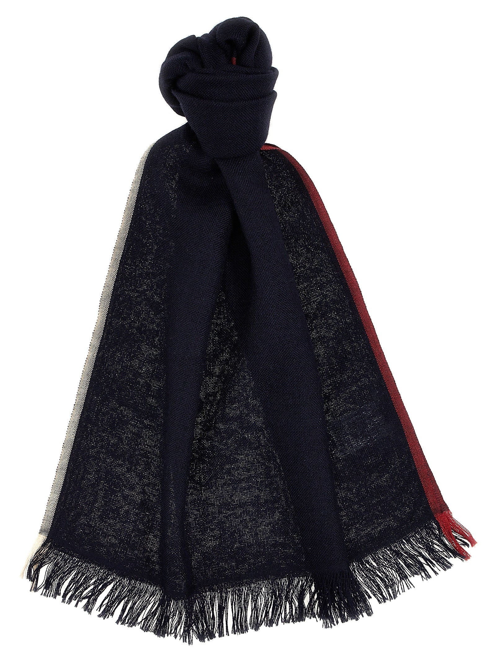 Brunello Cucinelli Cashmere Silk Blend Scarf — Blue