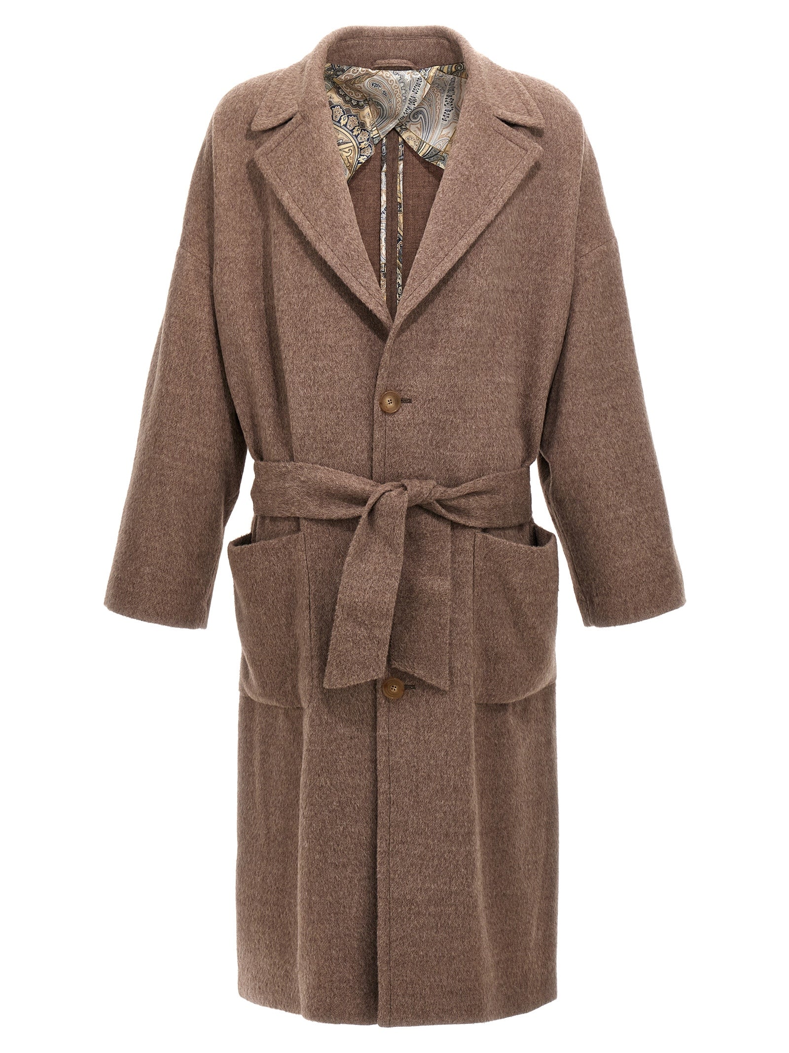 Etro 100% Wool Coat — Beige
