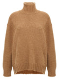 Jil Sander Alpaca Wool Turtleneck Sweater — Beige