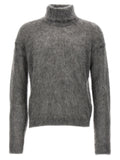Jersey de cuello alto de mezcla de mohair Saint Laurent — Gris