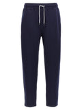 Brunello Cucinelli Cotton-Blend Joggers — Navy