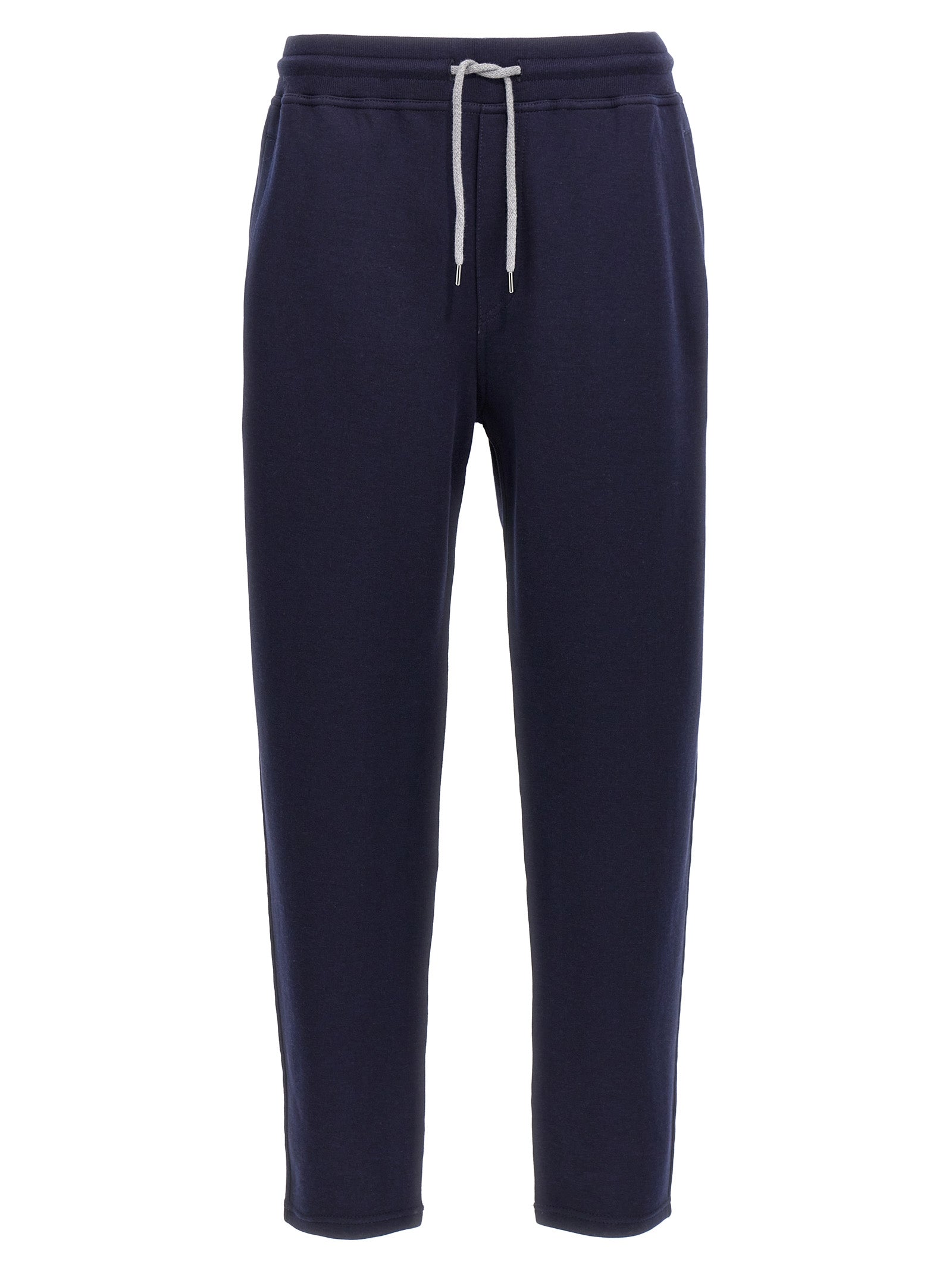 Brunello Cucinelli Cotton-Blend Joggers — Navy