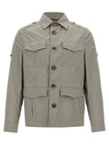 Brunello Cucinelli Water-Repellent Cotton Shell Jacket — Green