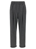 Brunello Cucinelli Virgin Wool and Cashmere Trousers — Gray