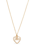 Dolce & Gabbana Rhinestone Logo Heart Necklace — Gold