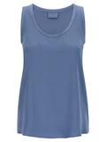 Brunello Cucinelli Stretch Silk Satin Tank Top — Blue