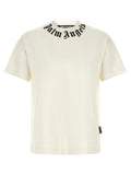 Palm Angels Logo-Embroidered Crew Neck T-Shirt — White