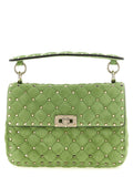 Valentino Garavani Rockstud Spike Shoulder Bag — Green