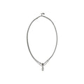 Alexander McQueen Brass with Rhinestone Pendant Necklace — Silver