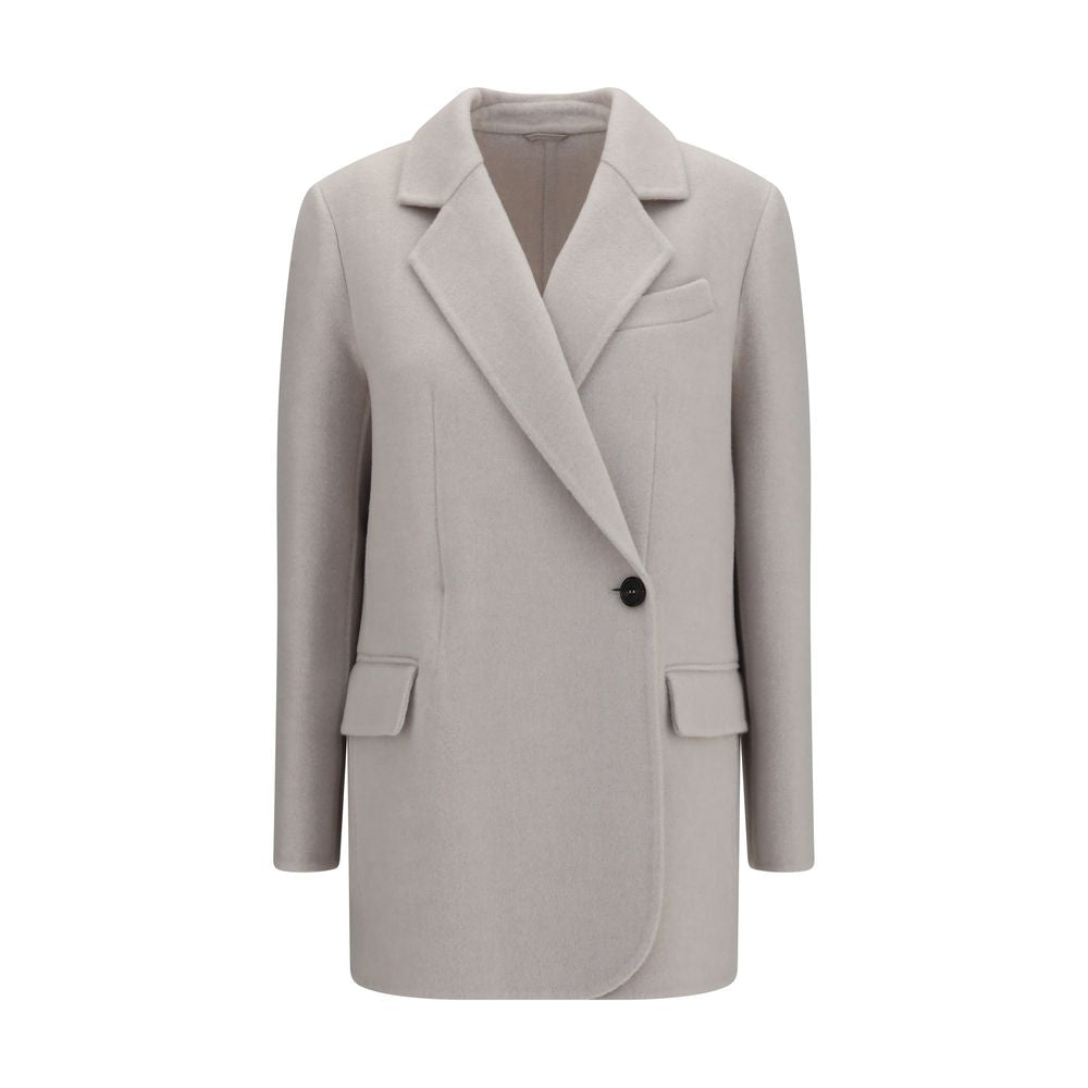 Brunello Cucinelli Merino Wool and Cashmere Blazer — White