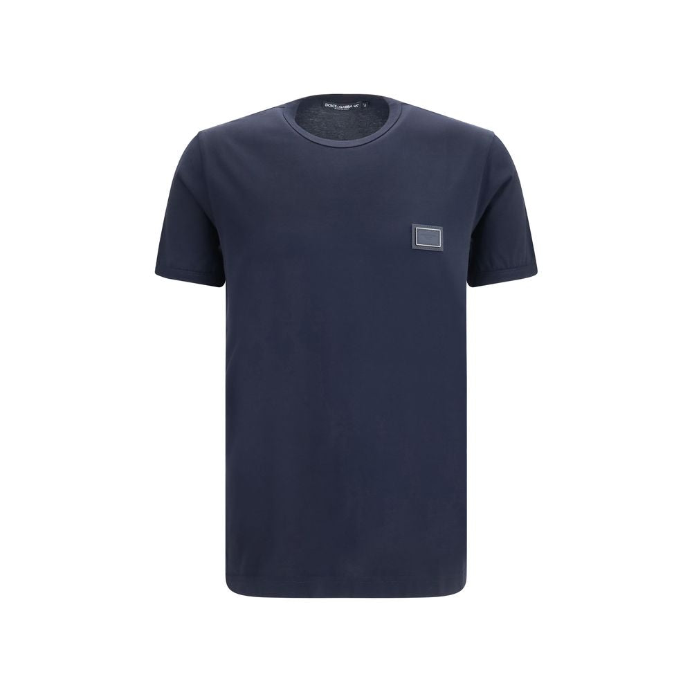 Dolce & Gabbana Logo-Patch Cotton T-Shirt — Navy