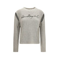 MM6 Maison Margiela Logo-Embroidered Wool Sweater — Gray