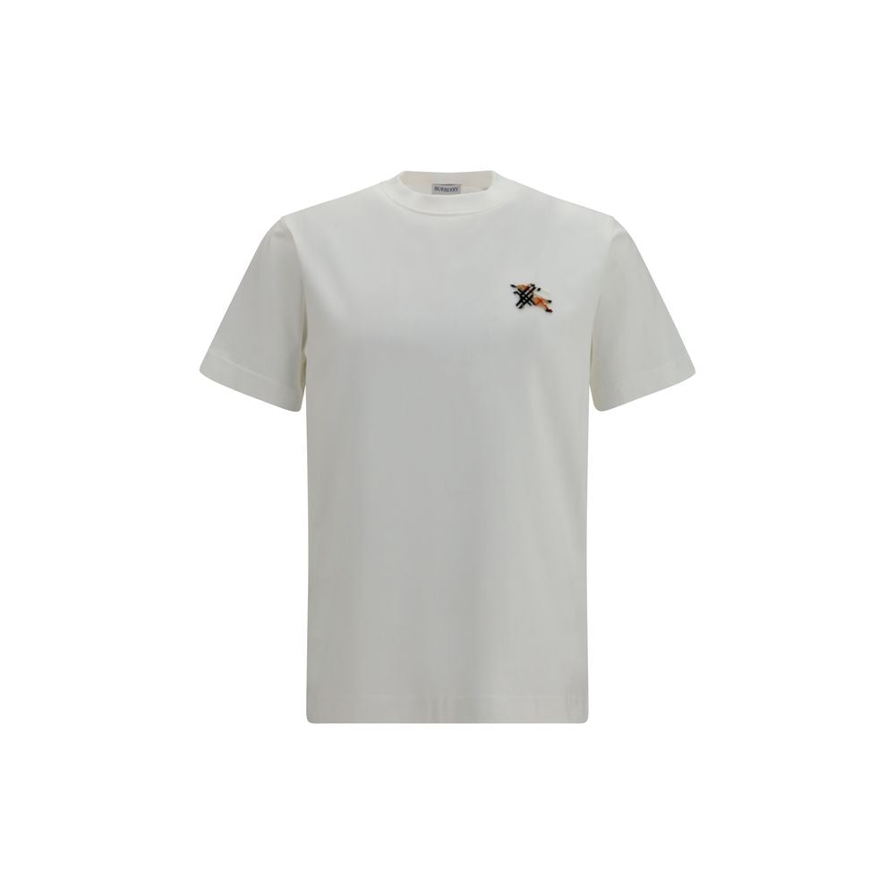 Burberry Embroidered Equestrian Knight T-Shirt — White