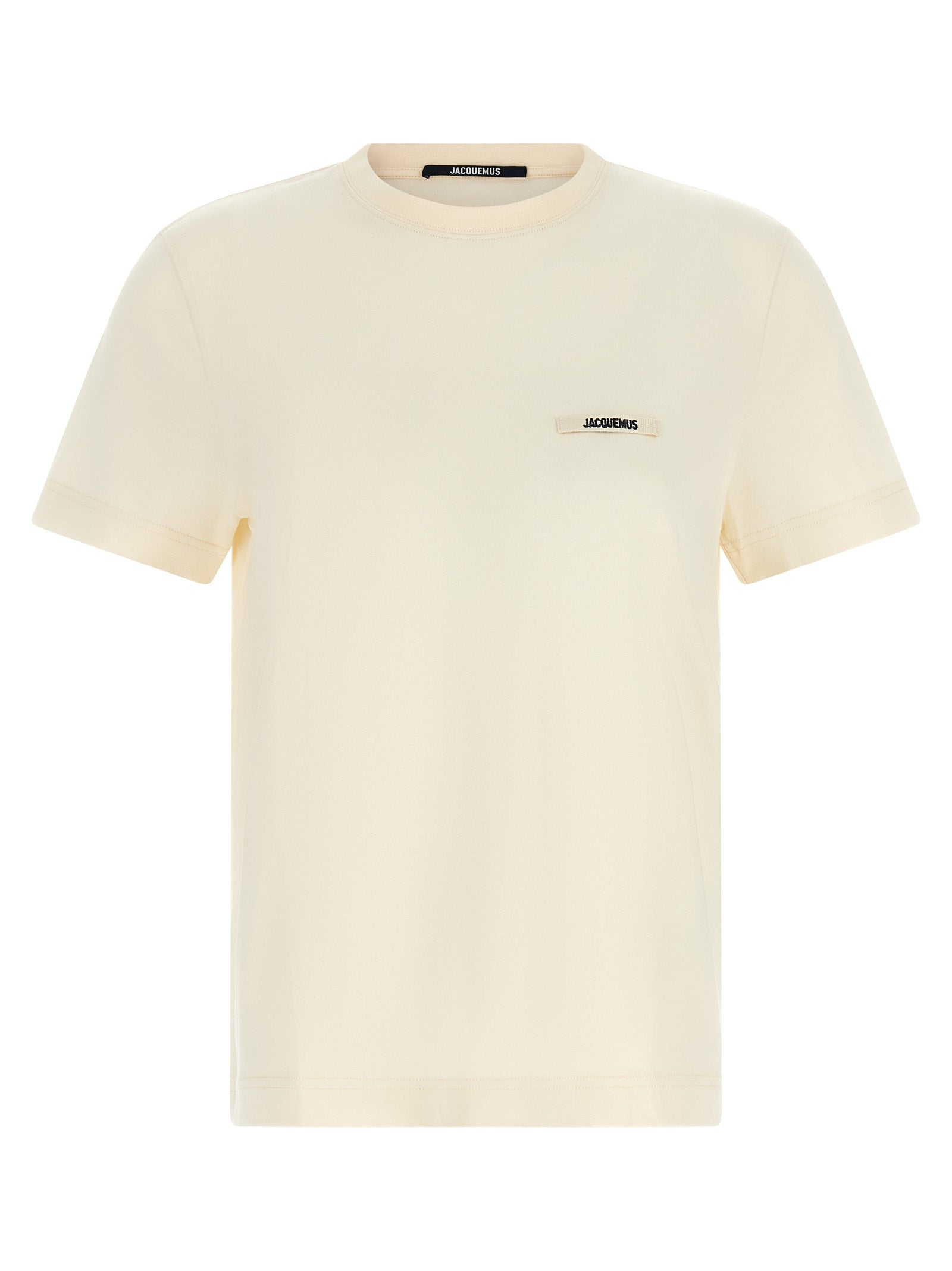 Jacquemus Logo-Patch Cotton T-Shirt — Beige