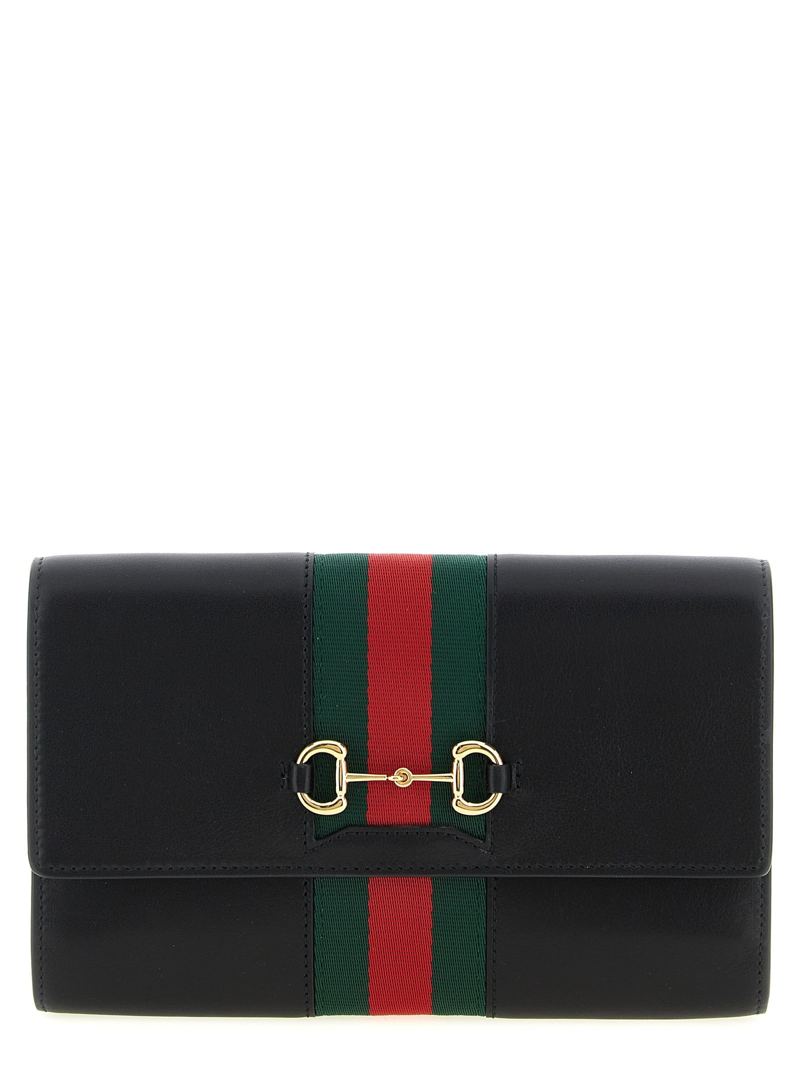 Gucci Calfskin with Grosgrain Web Strap Wallet — Black