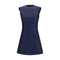 Balenciaga Merino Wool A-Line Mini Dress — Navy