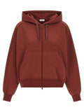 Brunello Cucinelli Textured Stretch Cotton Hoodie — Red