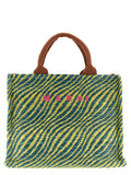 Marni Diagonal Striped Polyamide Handbag — Multicolor