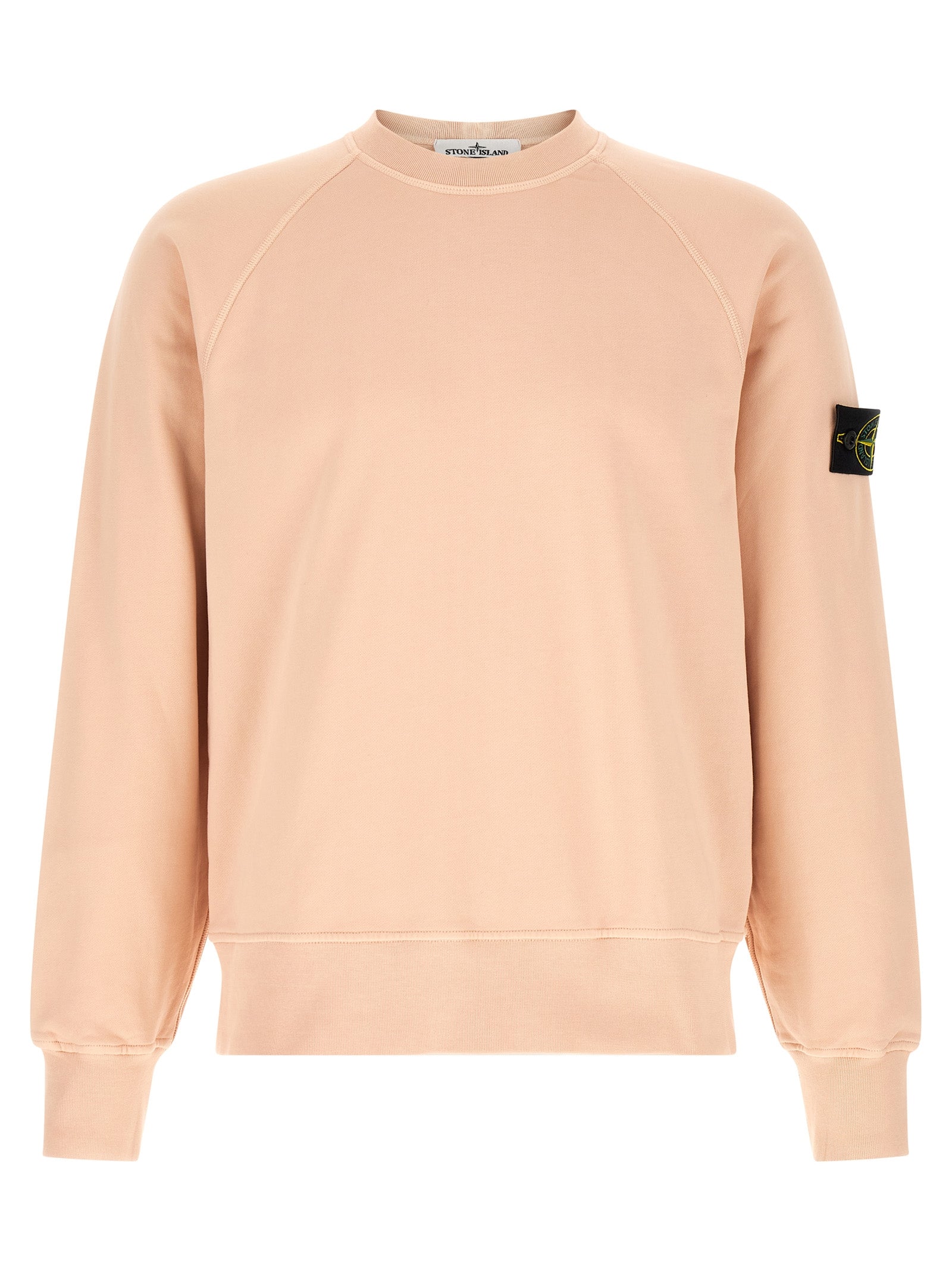 Stone Island Garment-Dyed Cotton Sweatshirt — Pink