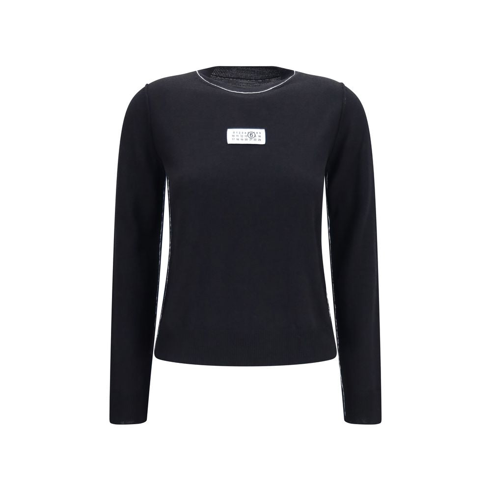 MM6 Maison Margiela Merino Wool-Blend Sweater — Black