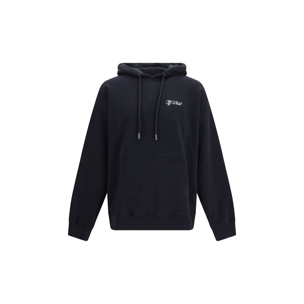Off-White Script Logo Cotton Hoodie — Black