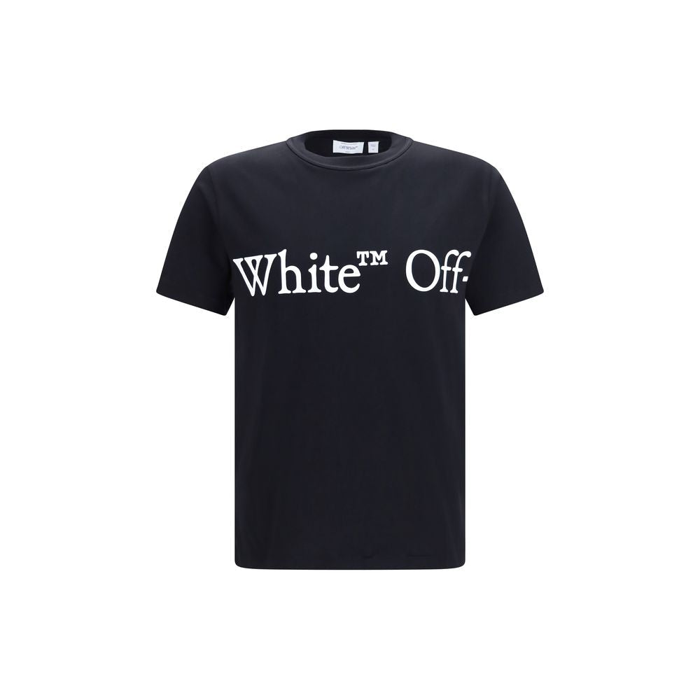 Off-White Logo-Print Cotton T-Shirt — Black