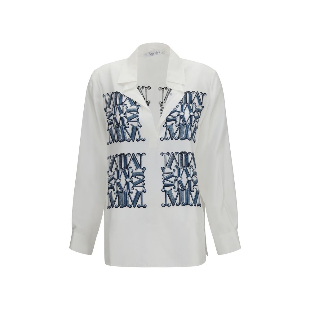 Max Mara MaxMarabesque Printed Silk Shirt — White