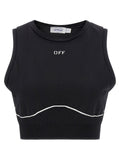 Off-White Logo-Embroidered Tank Top — Black